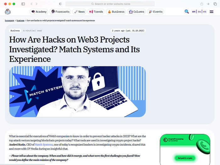 How Are Hacks on Web3 Projects Investigated? Match Systems and Its Experience